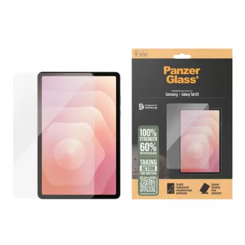 PanzerGlass beeldschermfolie voor Samsung Galaxy Tab S11 — gehard glas, PET, silicone, Ultra-Wide Fit, transparant