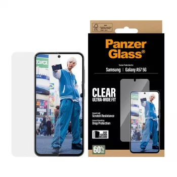 Beeldschermbescherming PanzerGlass Ultra-Wide Fit voor Samsung Galaxy A57 5G – helder, krasbestendig