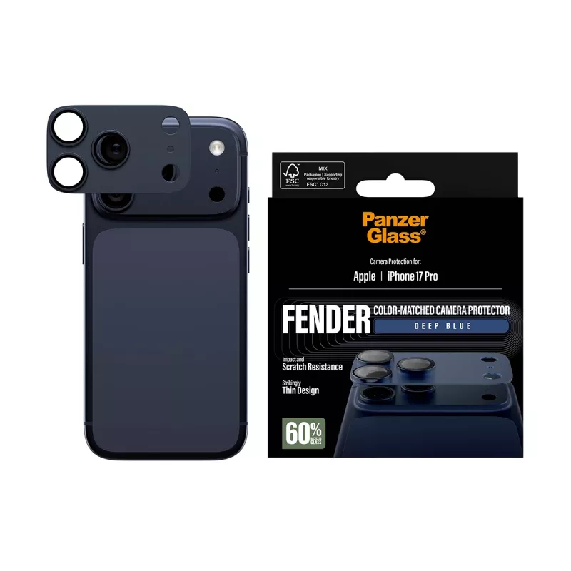 PanzerGlass Fender Deep Blue camerabescherming voor iPhone 17 Pro