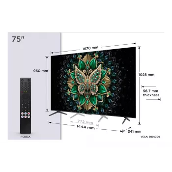 TCL C6K 75C6K TV 190,5 cm (75 inch) 4K Ultra HD Smart TV Wi-Fi metallic