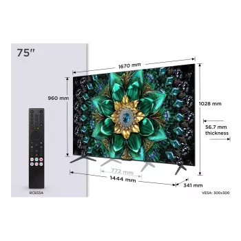 TCL Q6C 75Q6C tv 190,5 cm (75 inch) 4K Ultra HD smart-tv wlan metallic