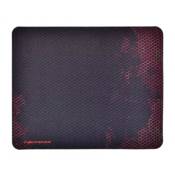 Muispad ESPERANZA EGP101R — gamingpolyester, maat S 250×200×2 mm, antislipbasis, oranje gemusterd oppervlak