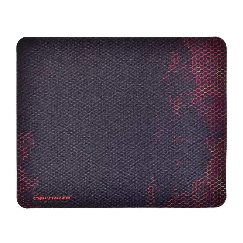 Muispad ESPERANZA EGP101R — gamingpolyester, maat S 250×200×2 mm, antislipbasis, oranje gemusterd oppervlak