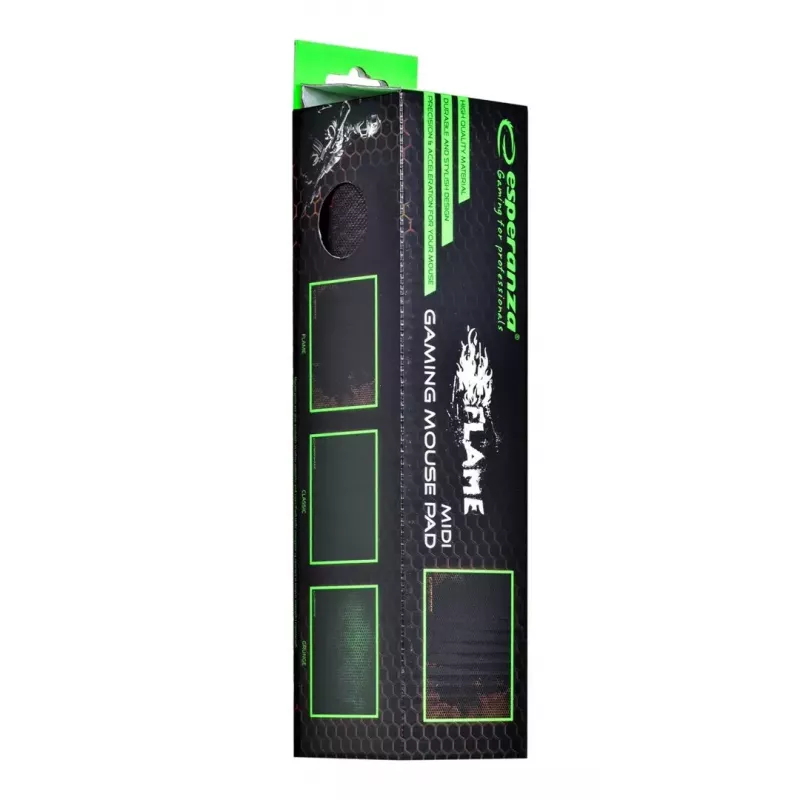 Muispad ESPERANZA EGP101R — gamingpolyester, maat S 250×200×2 mm, antislipbasis, oranje gemusterd oppervlak