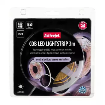 Universele LED-strip ActiveJet AJE-COB 3 m neutraalwit 1850 lm 19 W IP20