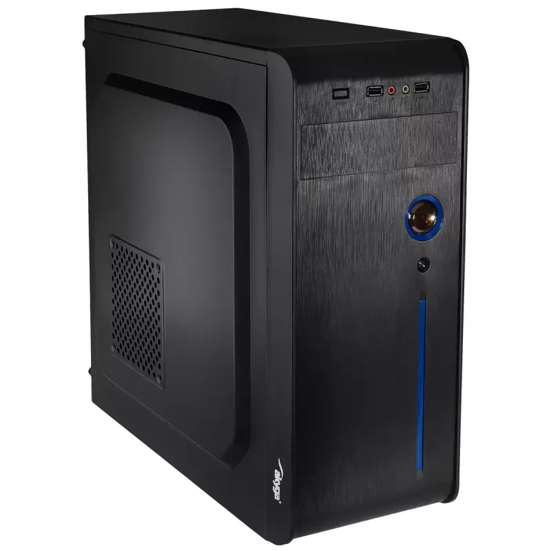 Akyga AK939BL midi-tower pc-behuizing, ATX / Micro-ATX / Mini-ITX, 2x USB 2.0, zonder voeding, zwart