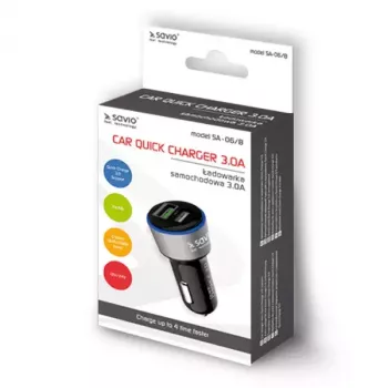 Oplader voor mobiele apparaten Savio SA-06/B smartphone zwart sigarettenaansteker outdoor