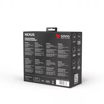 Headset Savio NEXUS bedrade gaming-headset zwart