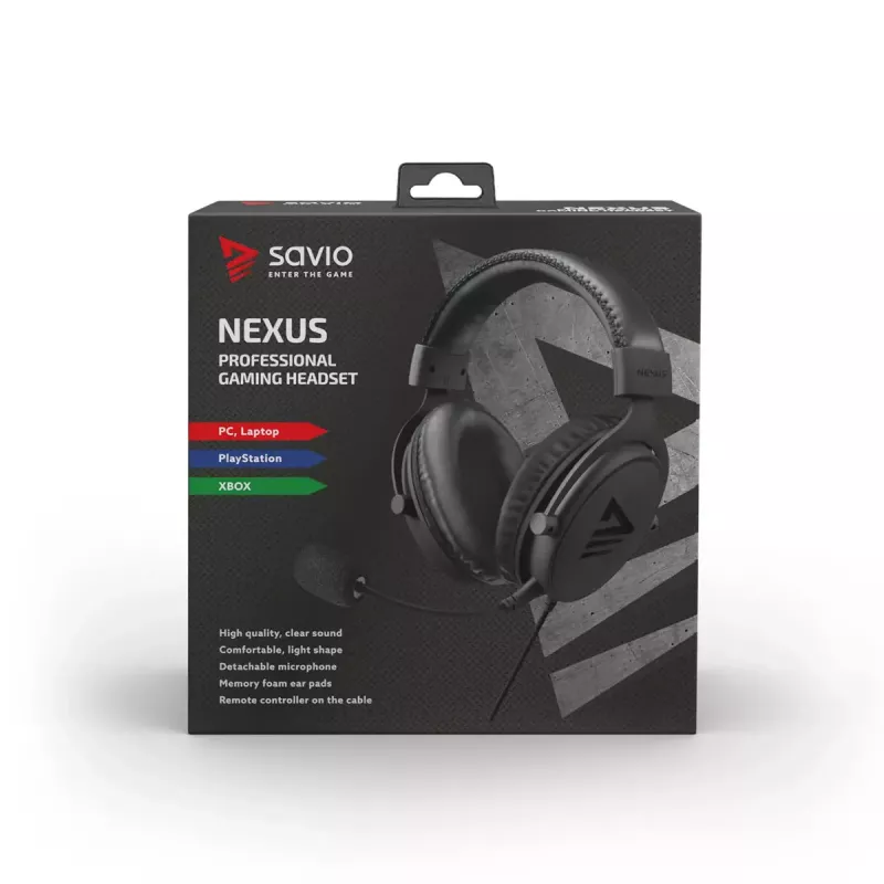 Headset Savio NEXUS bedrade gaming-headset zwart
