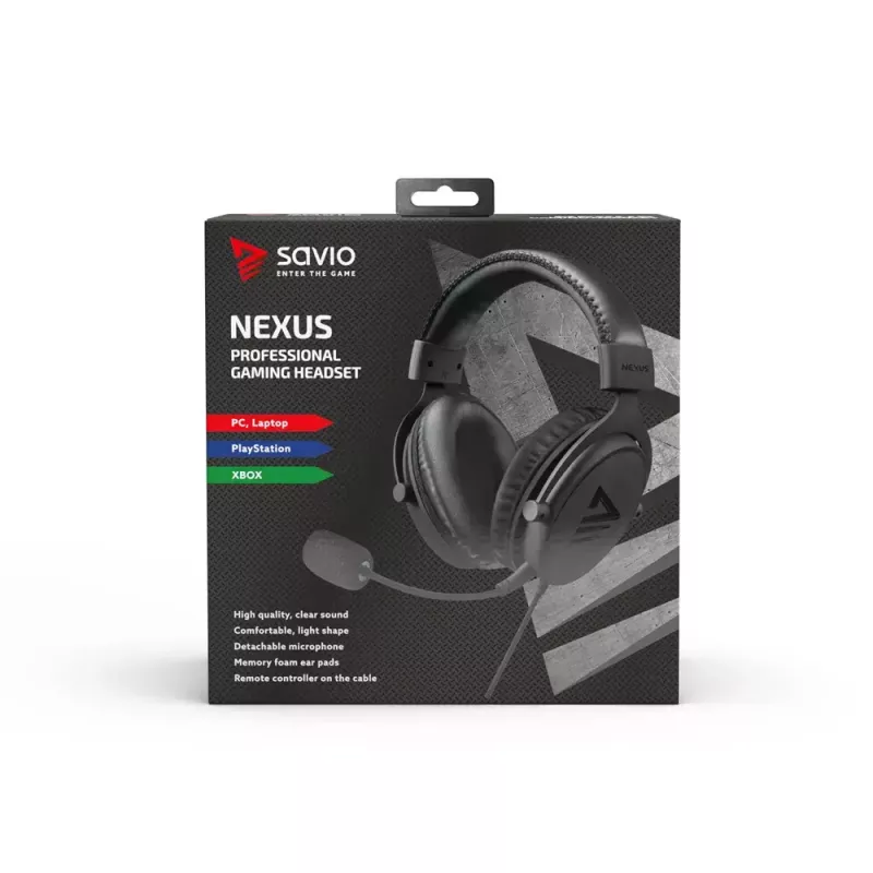 Headset Savio NEXUS bedrade gaming-headset zwart