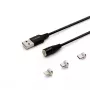 USB 2.0-kabel SAVIO CL-155, USB A naar verwisselbaar USB-C / Micro-USB B / Lightning, 2 m, zwart
