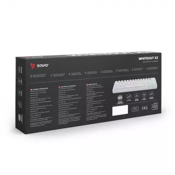 Savio WHITEOUT X2 RED gaming-toetsenbord USB QWERTY mechanisch 61 toetsen