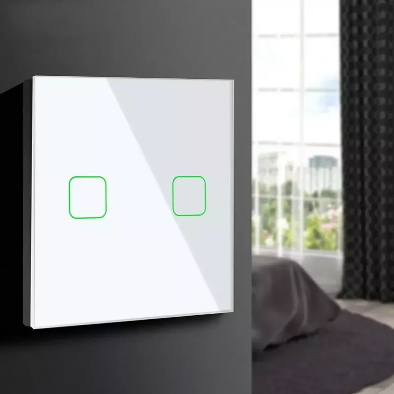 Aanraaklichtschakelaar MACLEAN MCE703W, glasfront, 1-voudig, 220V
