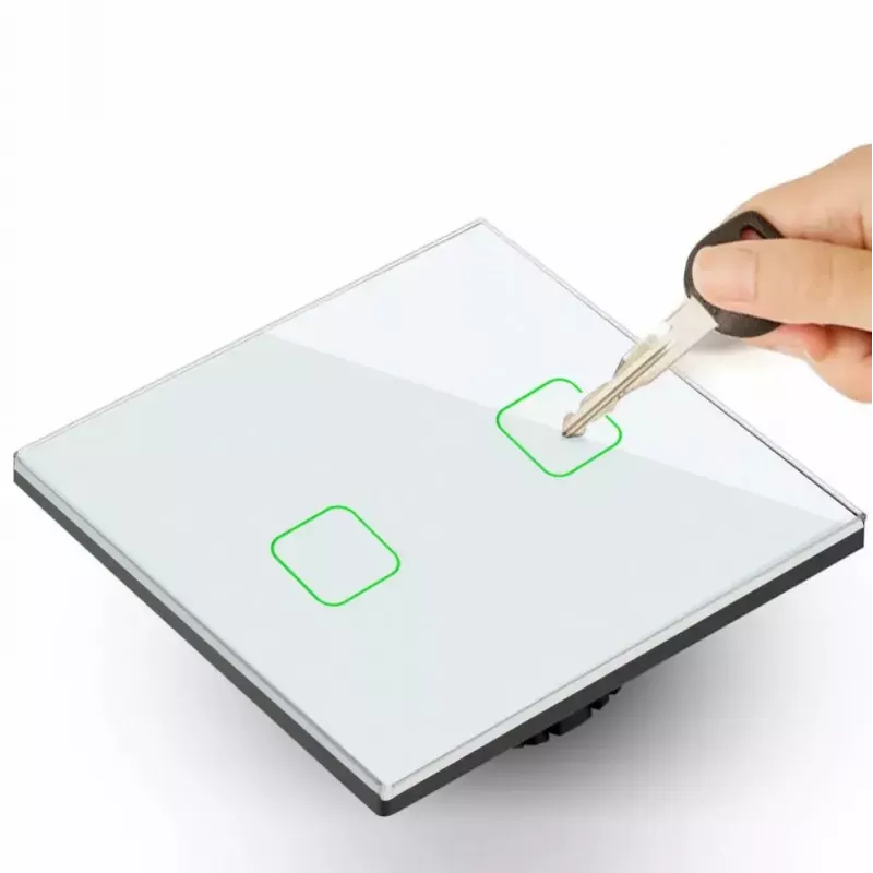 Aanraaklichtschakelaar MACLEAN MCE703W, glasfront, 1-voudig, 220V