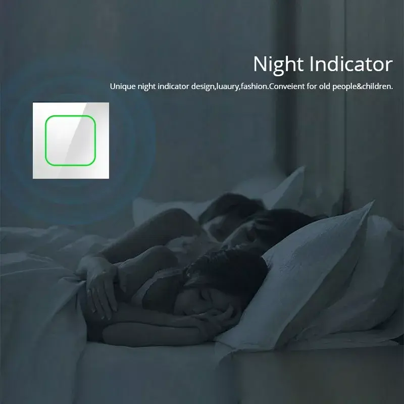 Aanraaklichtschakelaar MACLEAN MCE703W, glasfront, 1-voudig, 220V