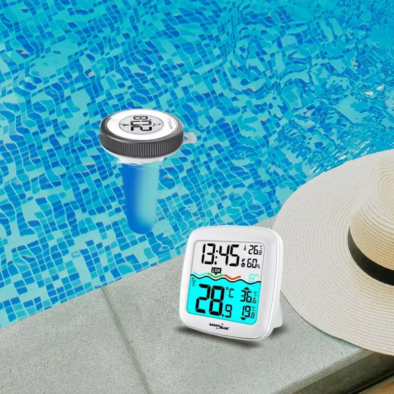 Draadloze zwembadtemperatuursensor GreenBlue GB216 IPX7 waterdicht, model GB216