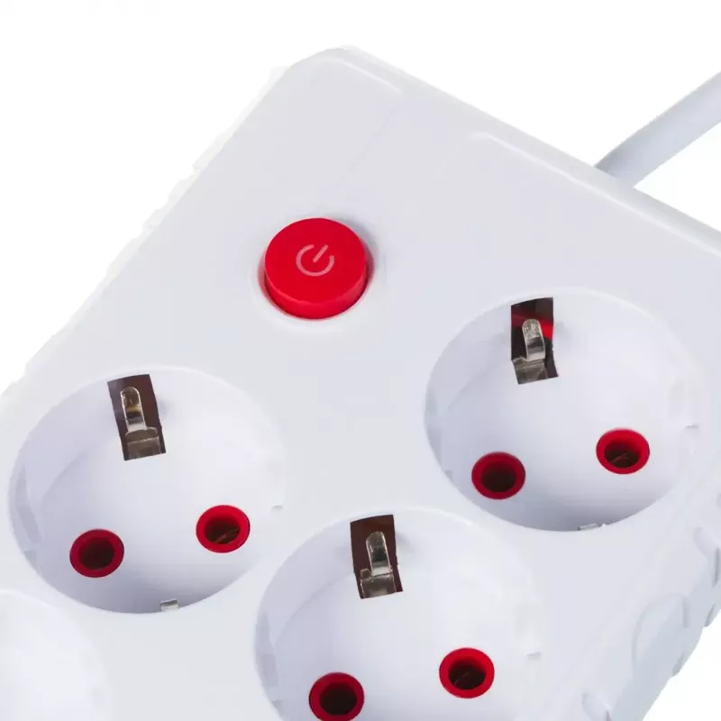 Stekkerdoos MACLEAN MCE393 W — 4 stopcontacten + 3×USB, 110–240V, 2,1A USB, 2500W, 3 m, wit