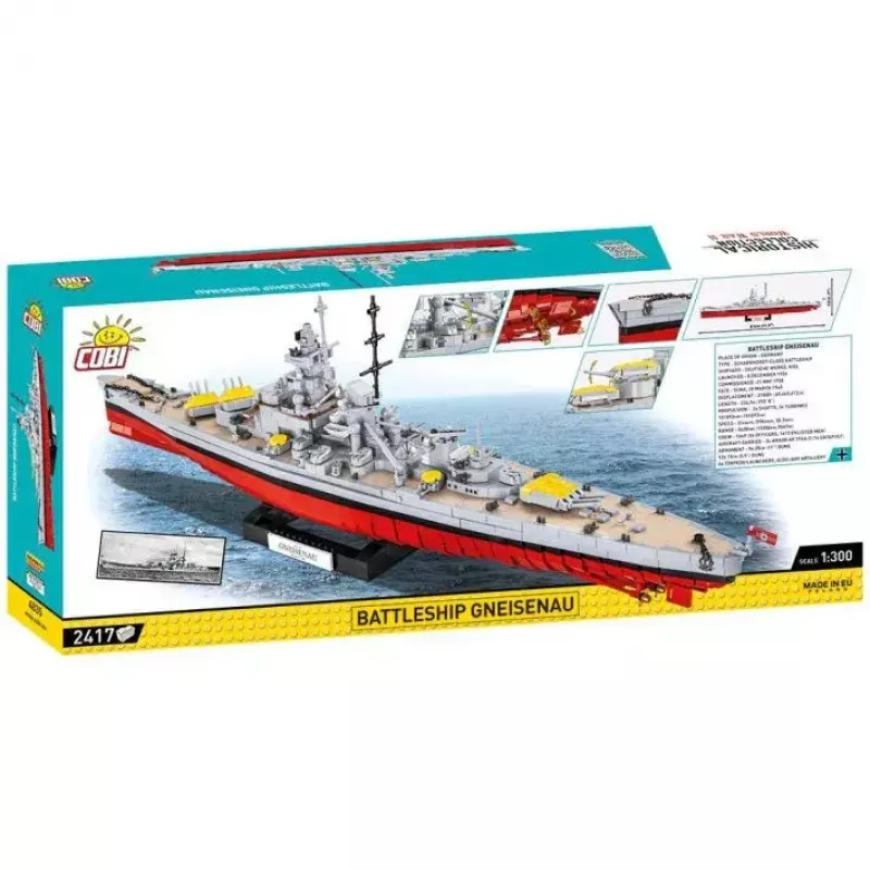 Bouwpakket COBI slagschip Gneisenau 2417 onderdelen
