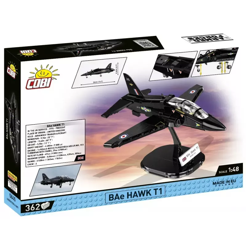 Constructiespeelgoed Cobi BAe Hawk T1 modelbouwpakket 5845 onderdelen van Cobi
