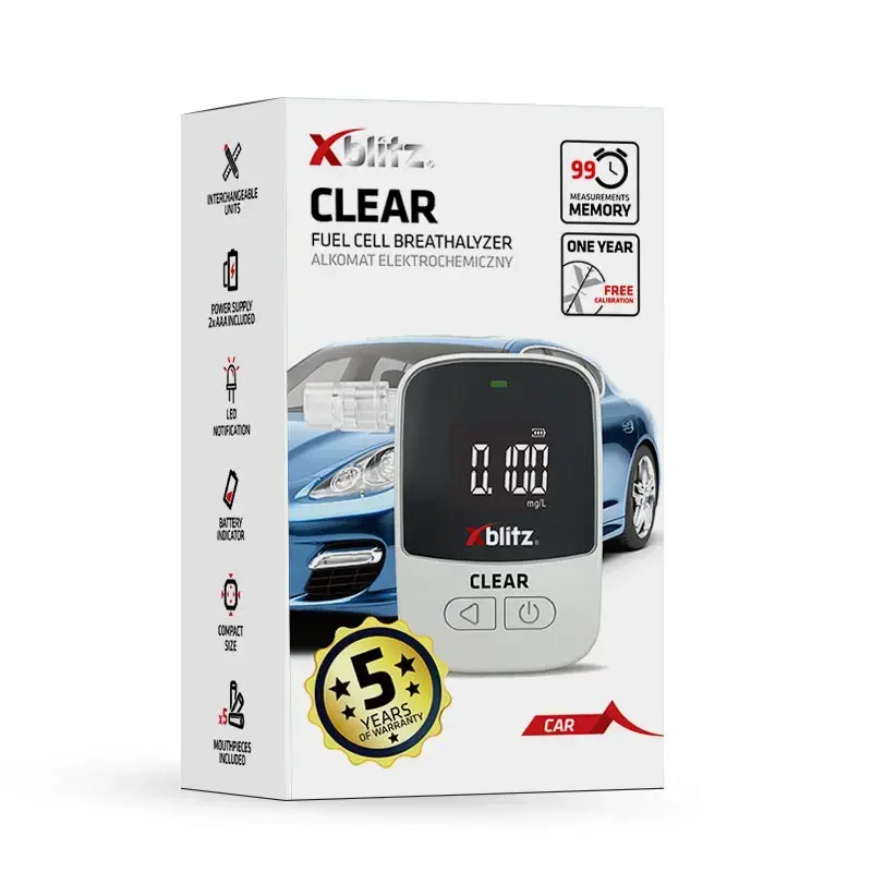 Alkoholtester Xblitz XB-CLEAR ELEKTROCHEMISCHE sensor, draagbare handtester