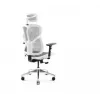 Ergonomische bureaustoel Diablo Chairs V-Basic wit-grijs – verstelbare hoogte en helling, armleuningen, lendensteun