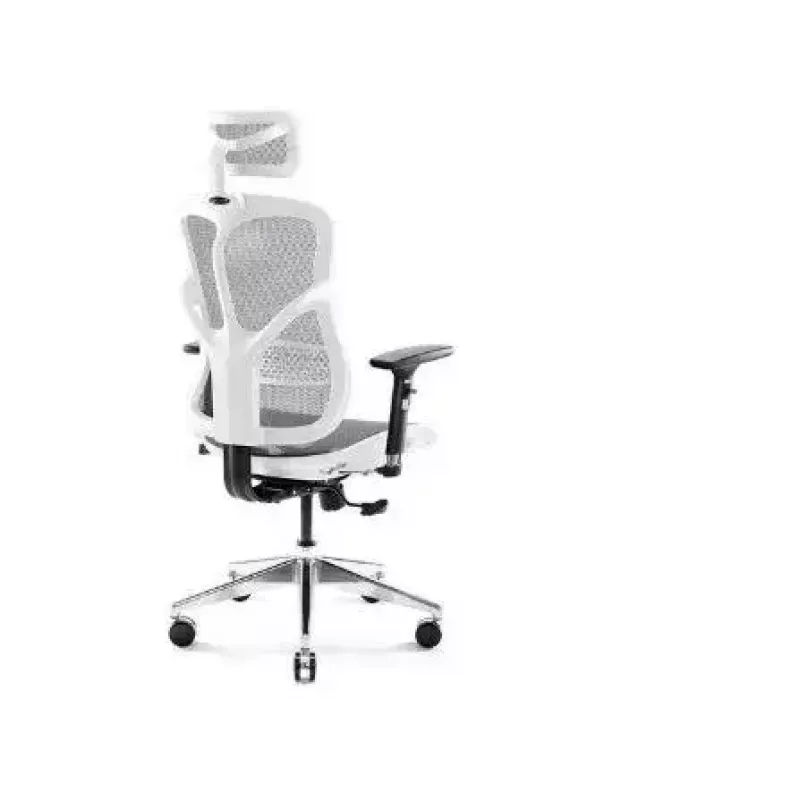 Ergonomische bureaustoel Diablo Chairs V-Basic wit-grijs – verstelbare hoogte en helling, armleuningen, lendensteun