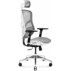 Ergonomische bureaustoel Diablo Chairs V-Basic wit-grijs – verstelbare hoogte en helling, armleuningen, lendensteun