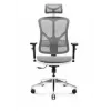 Ergonomische bureaustoel Diablo Chairs V-Basic wit-grijs – verstelbare hoogte en helling, armleuningen, lendensteun