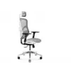 Ergonomische bureaustoel Diablo Chairs V-Basic wit-grijs – verstelbare hoogte en helling, armleuningen, lendensteun