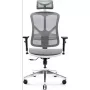 Ergonomische bureaustoel Diablo Chairs V-Basic wit-grijs – verstelbare hoogte en helling, armleuningen, lendensteun