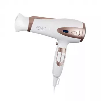 Haardroger Adler AD 2248 2400 W 3 temperatuurstanden ionenfunctie diffusor mondstuk wit