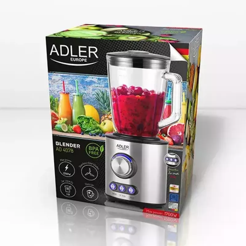Tafelmixer Adler AD 4078 zwart roestvrij staal transparant