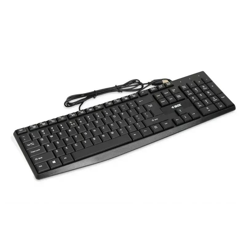 Bedraad USB-toetsenbord IBOX Eris IKC2010B – full-size 105 toetsen, USB, waterafstotend, zwart