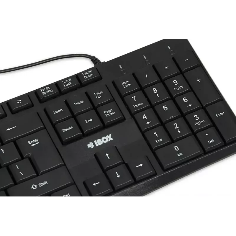 Bedraad USB-toetsenbord IBOX Eris IKC2010B – full-size 105 toetsen, USB, waterafstotend, zwart