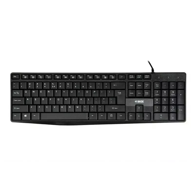 Bedraad USB-toetsenbord IBOX Eris IKC2010B – full-size 105 toetsen, USB, waterafstotend, zwart