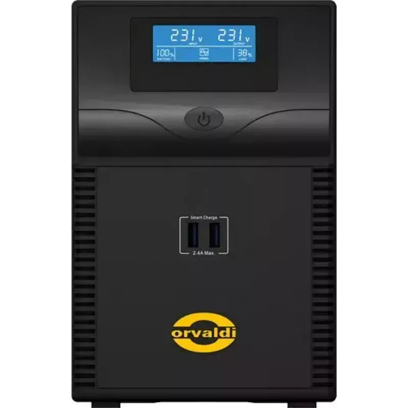 UPS ORVALDI ID1K5CH 1,5 kVA (900 W) line-interactive, 24 V accu, LCD, USB, compact zwart