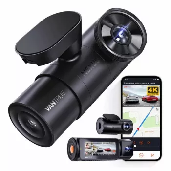 Dashcam VANTRUE N4 PRO 3-kanaals dashcam, hoofdcamera 3840×2160, 165° voor, 160° interieur, GPS, Wi-Fi, IPS-display, MicroSD tot 512GB