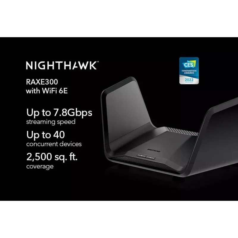 Netgear Nighthawk RAXE300 draadloze router, Wi-Fi 6E, 4-poorts switch