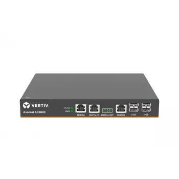Vertiv Avocent 4-poorts ACS800 seriële console met analoge modem, externe AC/DC-voeding - verbindingskabel: stekker C14 naar bus C13
