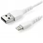 StarTech.com 3 voet (1m) robuuste witte USB-A-naar-Lightning-kabel – zware Rugged aramidevezel USB Type-A naar Lightning laad-/sync-kabel – Apple MFi-gecertificeerd iPad/iPhone 12