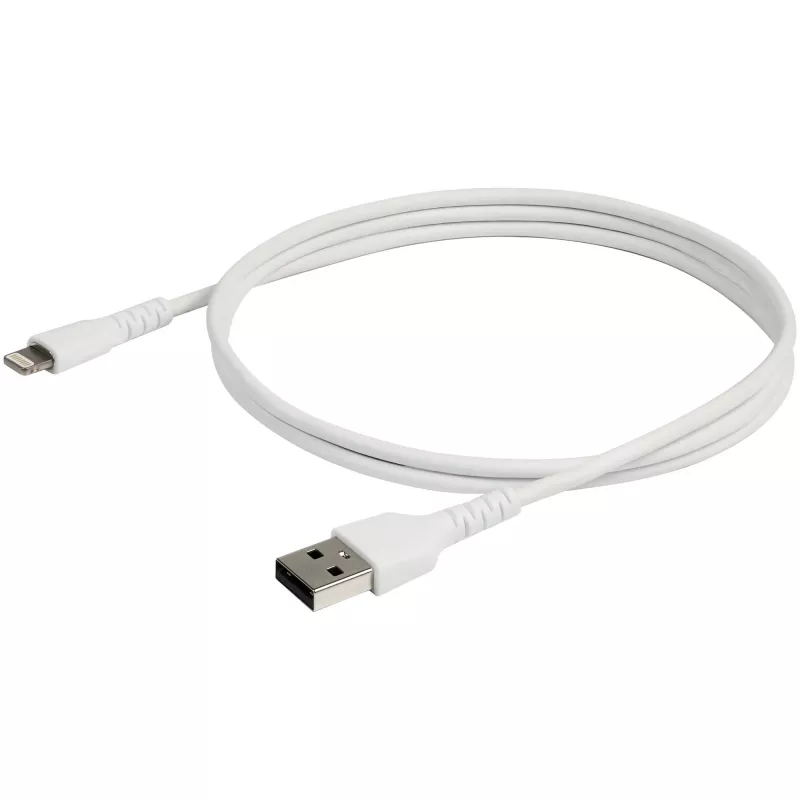 StarTech.com 3 voet (1m) robuuste witte USB-A-naar-Lightning-kabel – zware Rugged aramidevezel USB Type-A naar Lightning laad-/sync-kabel – Apple MFi-gecertificeerd iPad/iPhone 12