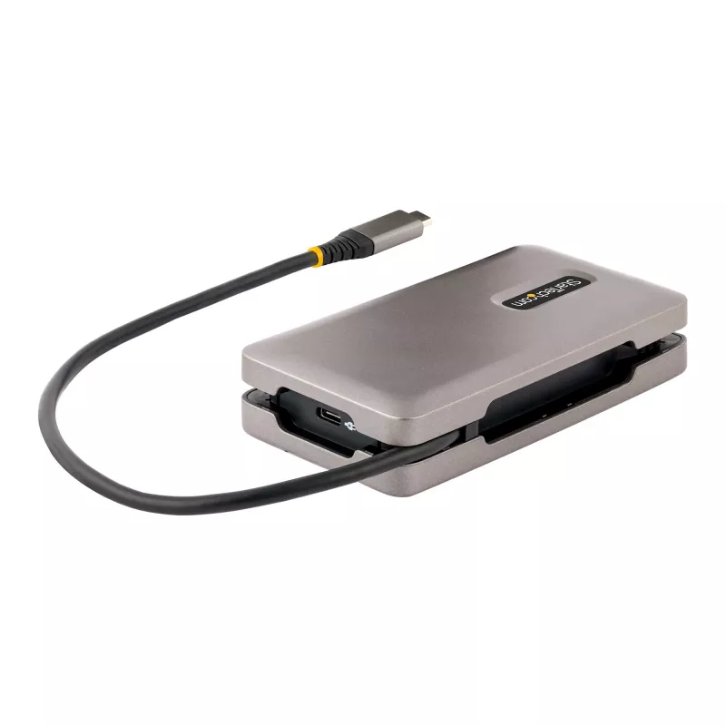 StarTech.com USB-C multiport-adapter, 4K 60Hz HDMI 2.0b, HDR, USB 3.2 Gen 2 10Gbps hub (2xUSB-C, 1xUSB-A), 100W PD Pass-Through, mini travel dock, 12 inch/30cm kabel, laptop dockingstation