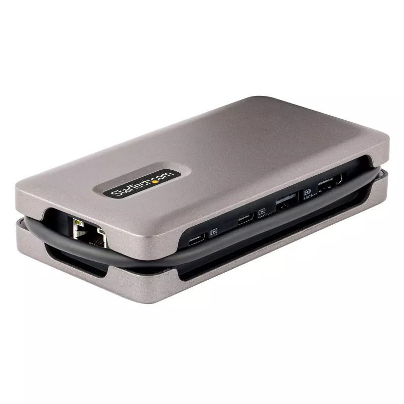 StarTech.com USB-C multiport-adapter, 4K 60Hz HDMI 2.0b, HDR, USB 3.2 Gen 2 10Gbps hub (2xUSB-C, 1xUSB-A), 100W PD Pass-Through, mini travel dock, 12 inch/30cm kabel, laptop dockingstation