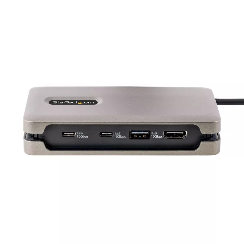 StarTech.com USB-C multiport-adapter, 4K 60Hz HDMI 2.0b, HDR, USB 3.2 Gen 2 10Gbps hub (2xUSB-C, 1xUSB-A), 100W PD Pass-Through, mini travel dock, 12 inch/30cm kabel, laptop dockingstation