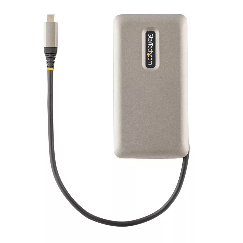 StarTech.com USB-C multiport-adapter, 4K 60Hz HDMI 2.0b, HDR, USB 3.2 Gen 2 10Gbps hub (2xUSB-C, 1xUSB-A), 100W PD Pass-Through, mini travel dock, 12 inch/30cm kabel, laptop dockingstation
