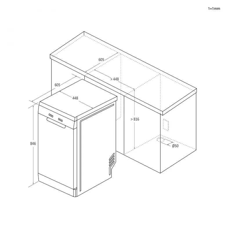 Candy Brava CDPH 2L1047B vrijstaand 10 couverts