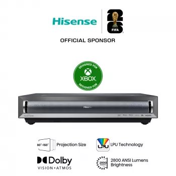 Hisense PX3 projectietelevisie ultra-korteafstandsprojector 2800 ANSI Lumen UHD 4K (3840x2160) zwart, donkergrijs