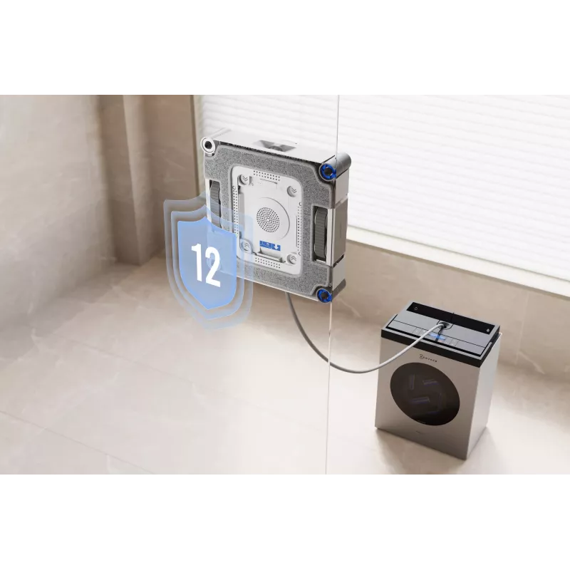Raamreinigingsrobot Ecovacs WINBOT W3 OMNI, accu 4500 mAh, 270×270×76 mm, zilver/wit