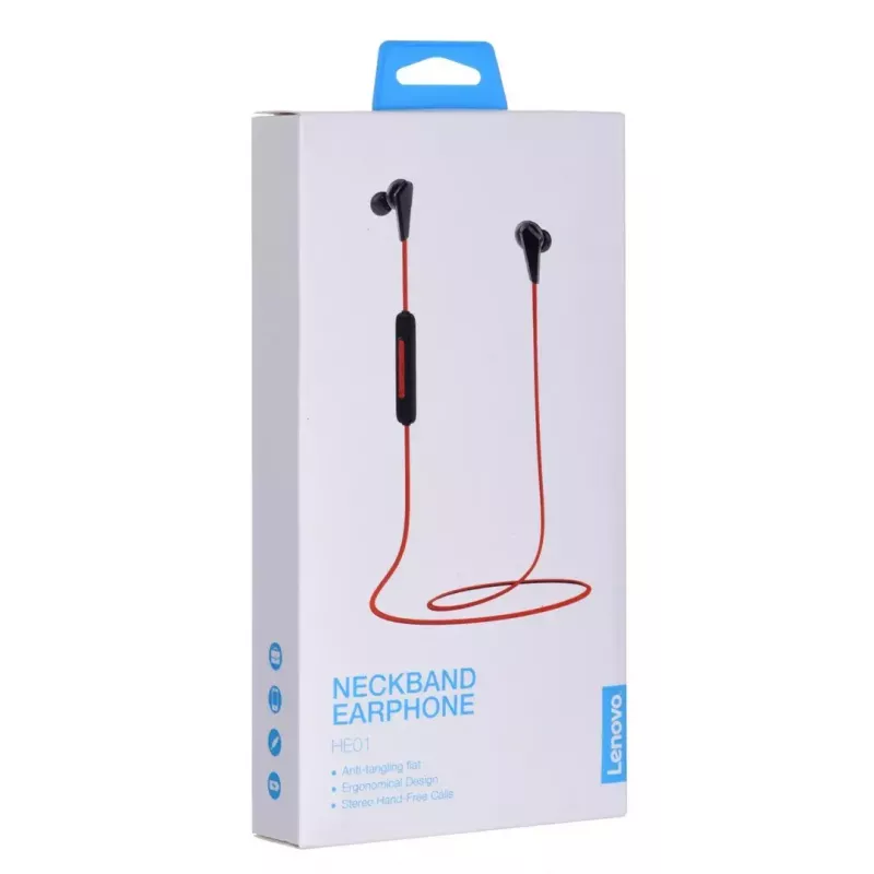 Draadloze Bluetooth-oordopjes Lenovo HE01 rood