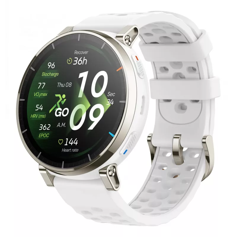 Smartwatch Amazfit Active 3 — 3,35 cm (1,32 inch) AMOLED, 466×466, touchscreen, GPS, 365 mAh, siliconen bandje